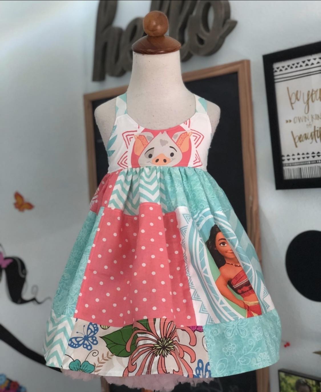 Moana Patchwork Hummingbird Dress
