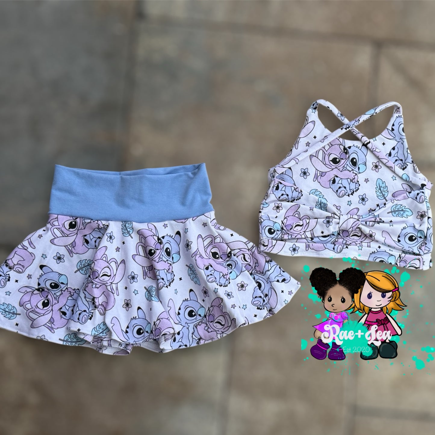 Angel and Stitch Dakota Skirted Bikers 2 PC Set