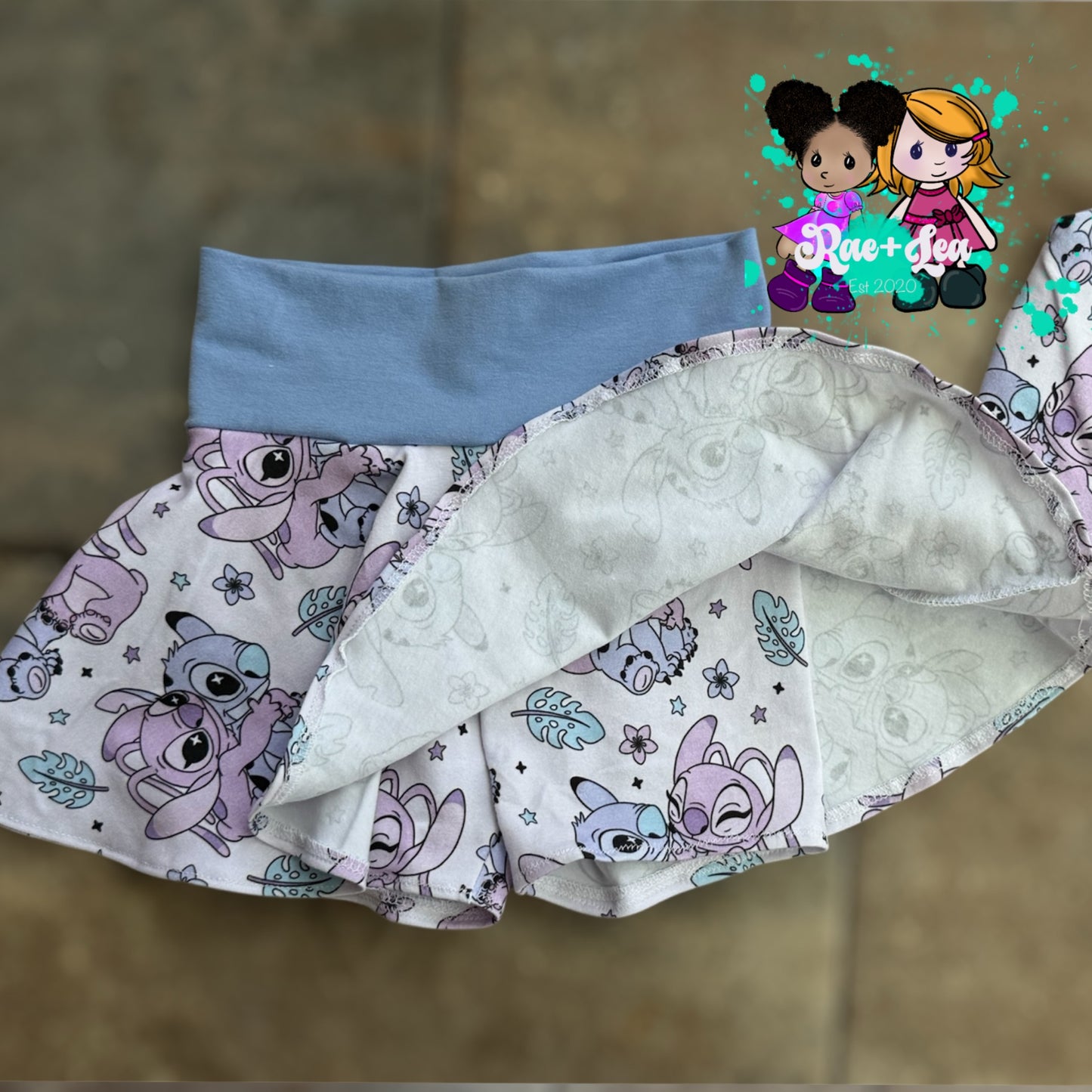 Angel and Stitch Dakota Skirted Bikers 2 PC Set
