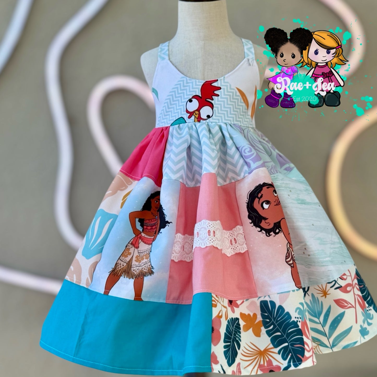 Moana Patchwork Hummingbird Dress