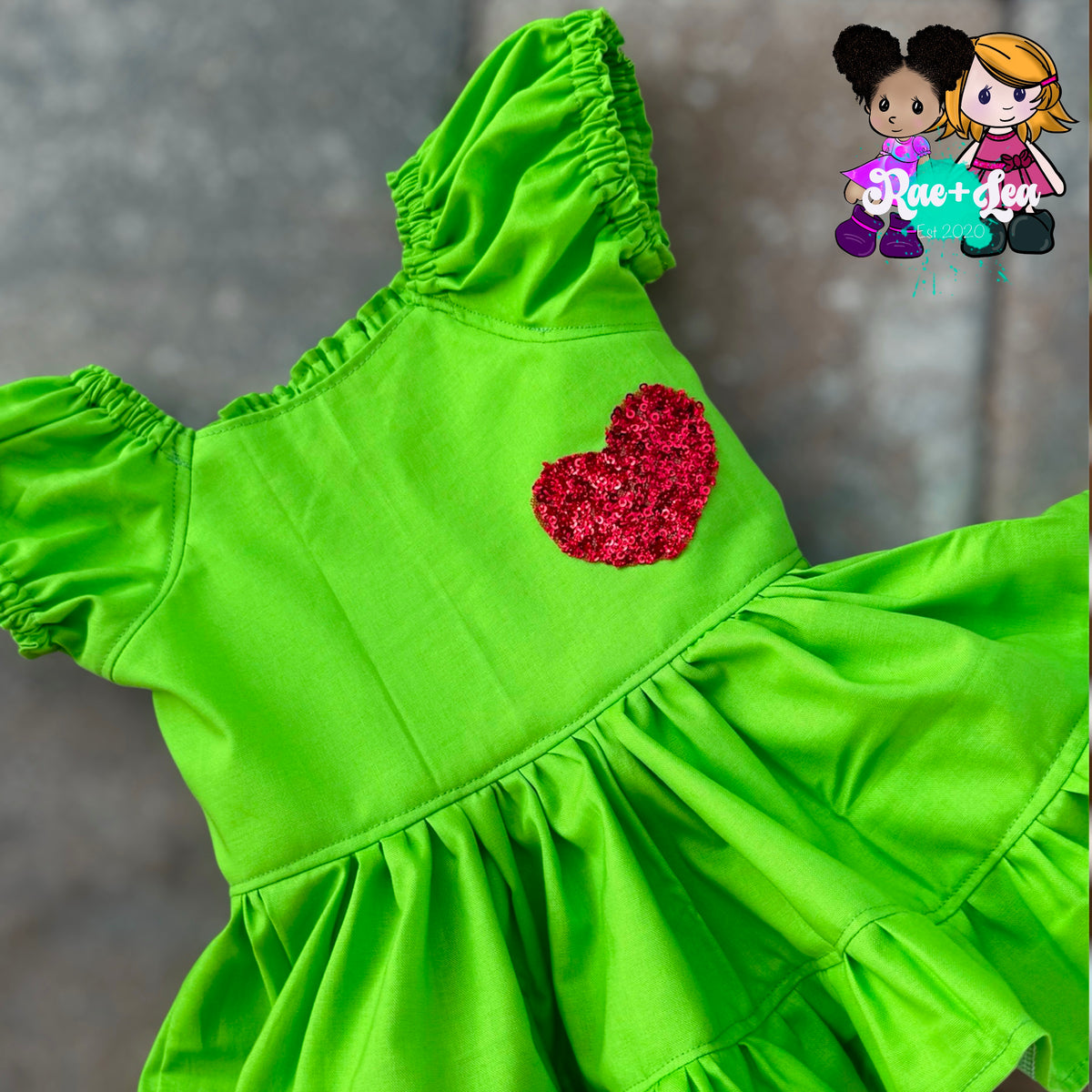 Green With A Heart Ginger Dress