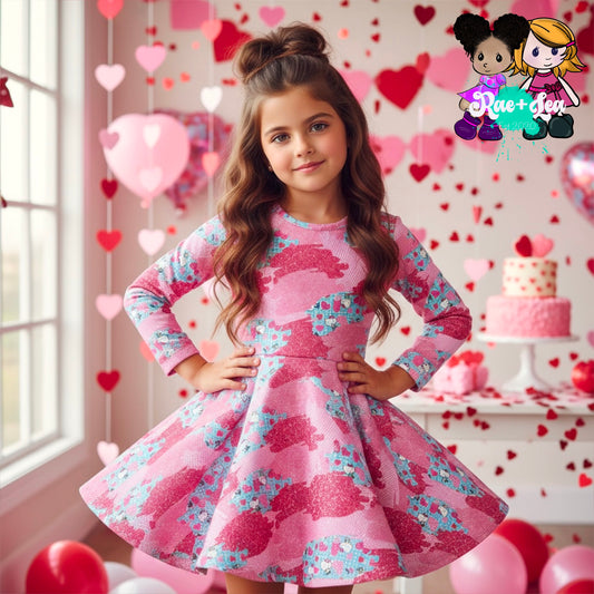 Ripped HK Plaid Valentine Twirl Dress