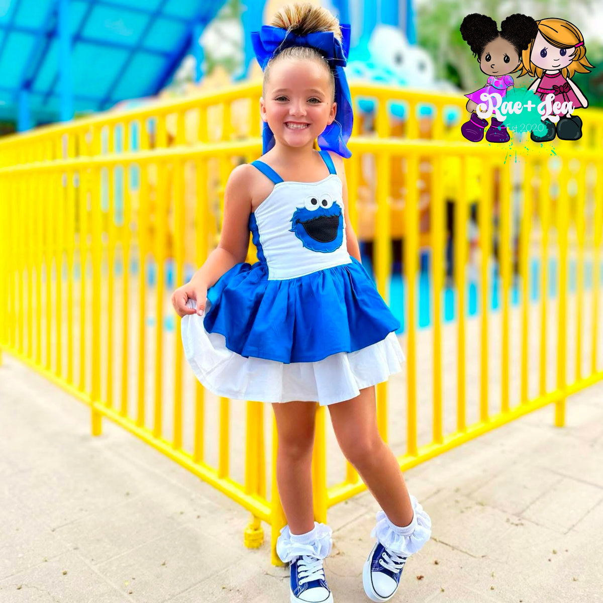 Cookie Monster Poppy Dress