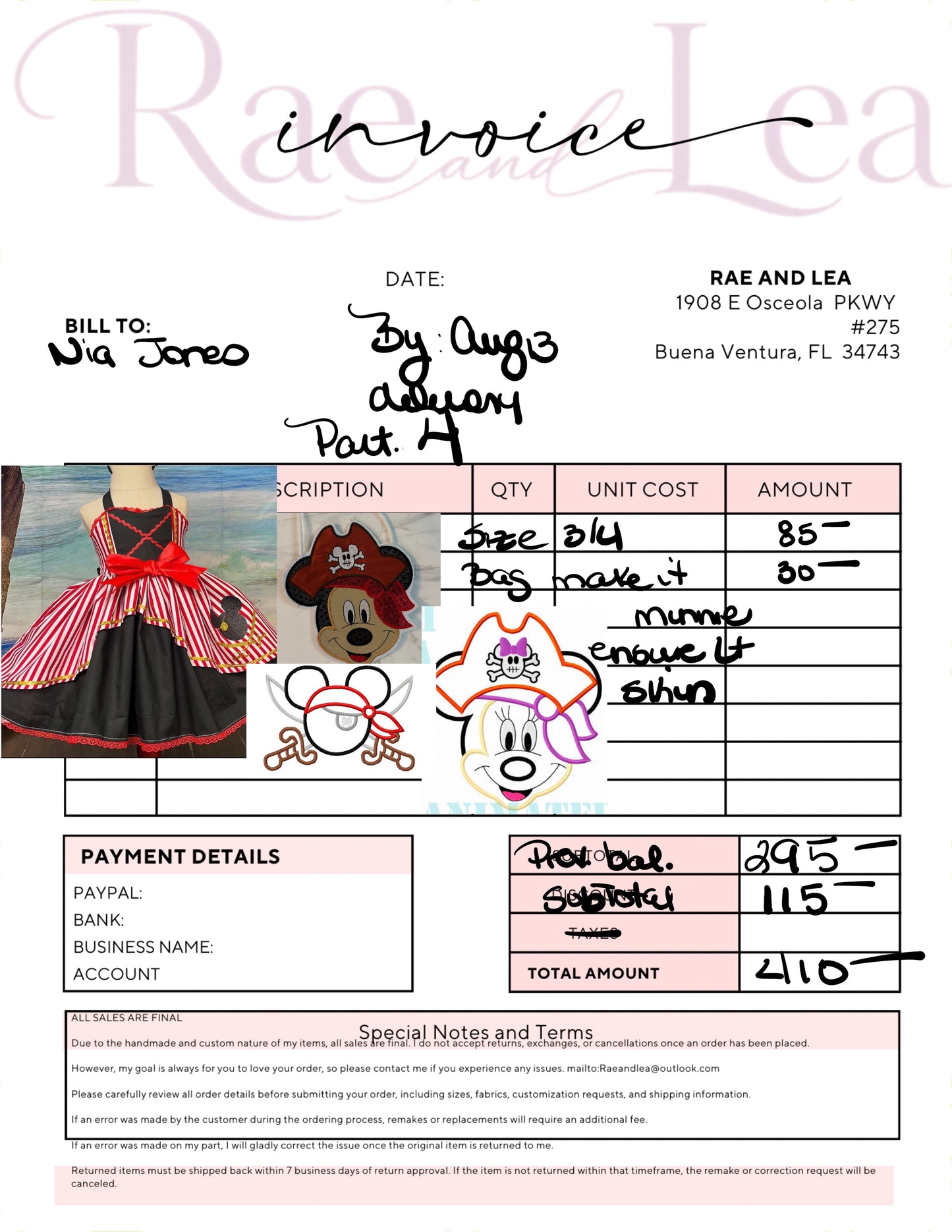 Custom Order for Nia~June 25