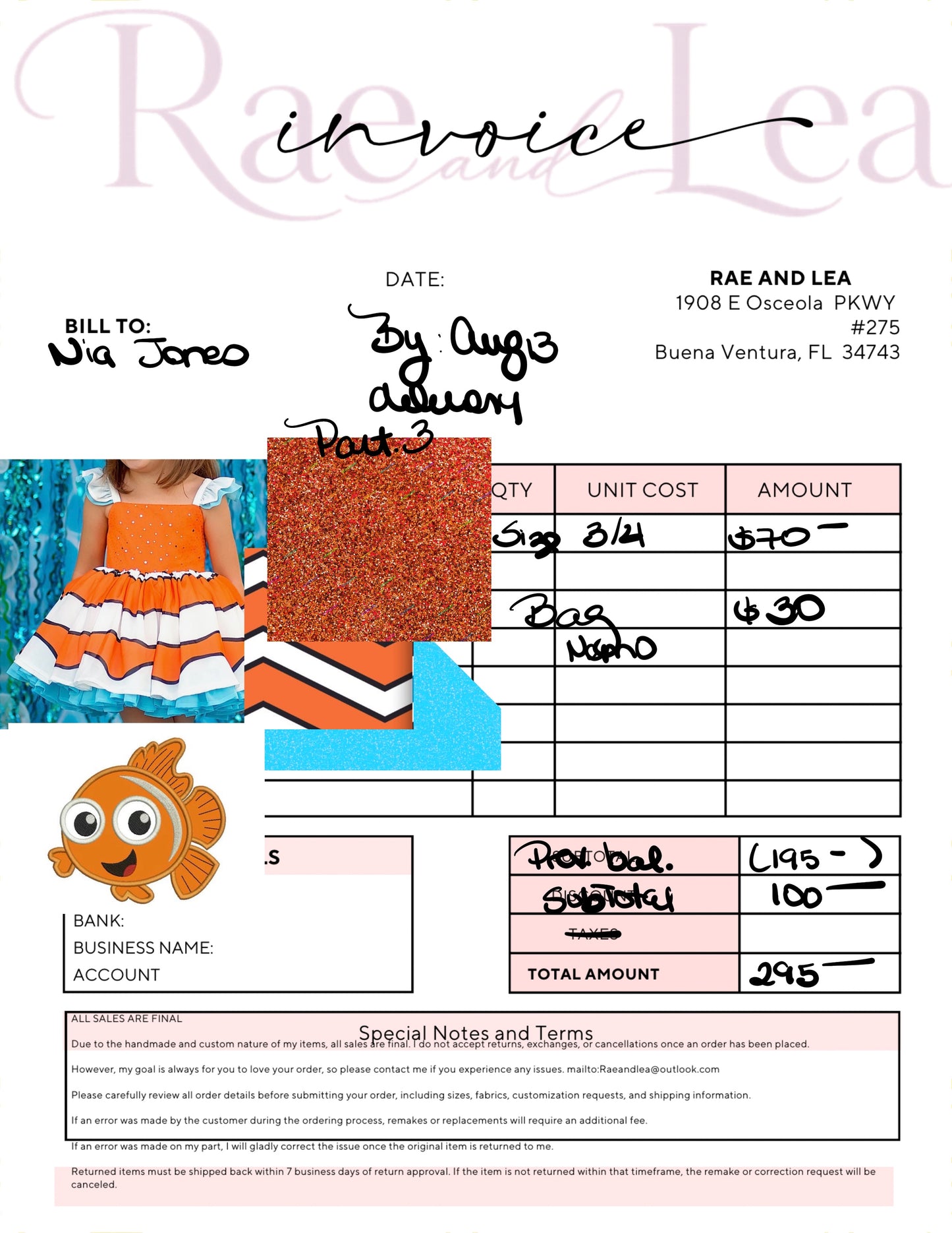 Custom Order for Nia~June 25