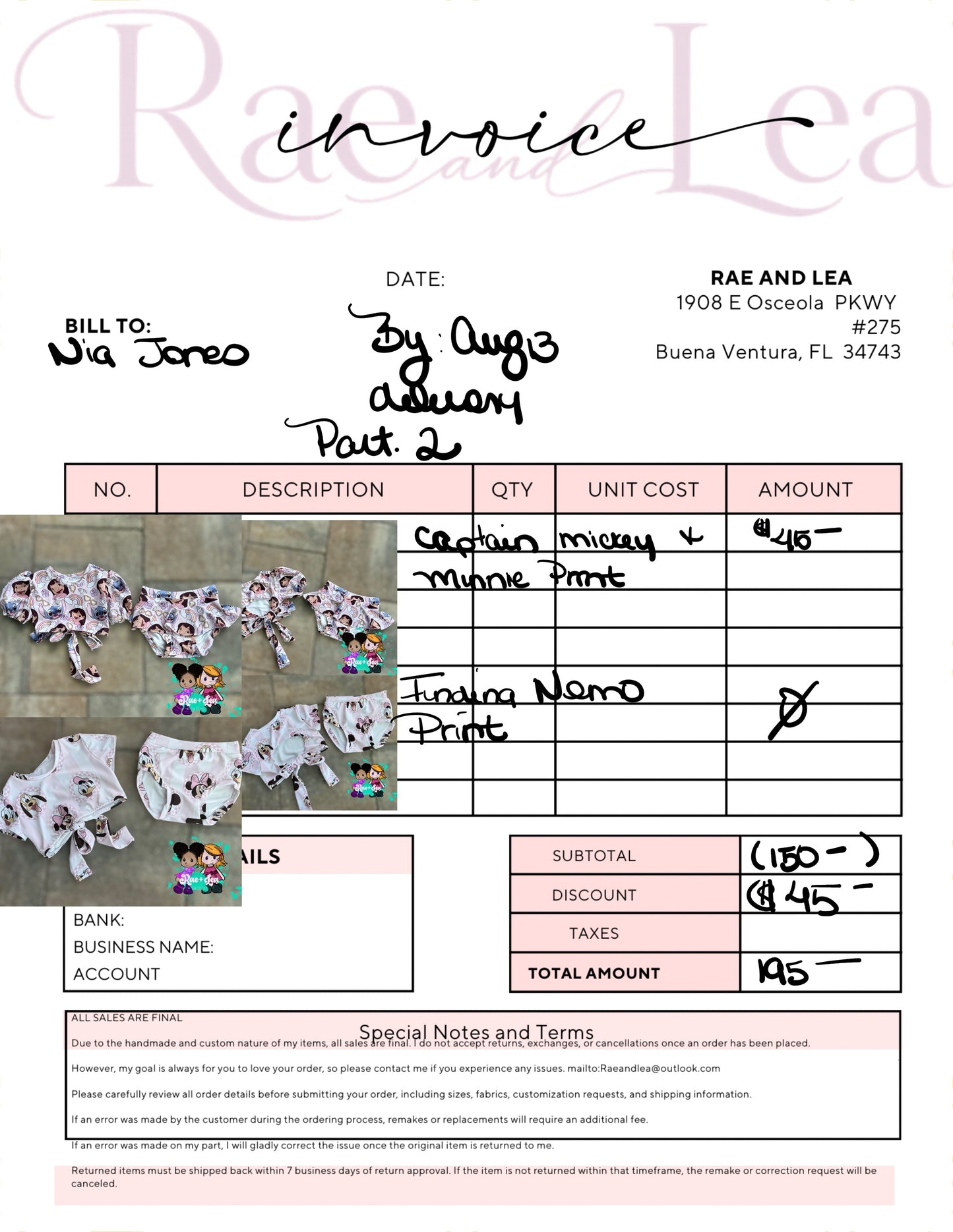 Custom Order for Nia~June 25