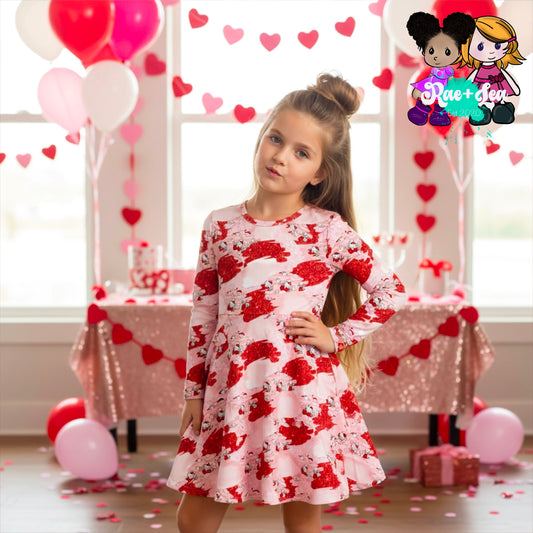 Ripped HK Glitter Pink Valentine Twirl Dress