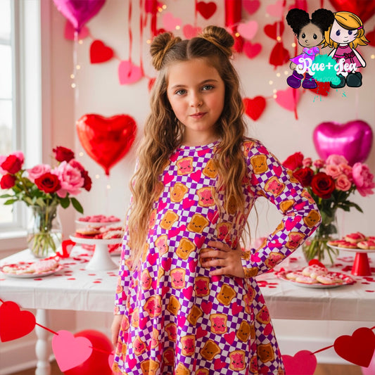 Peanut Butter Jelly Valentine Twirl Dress