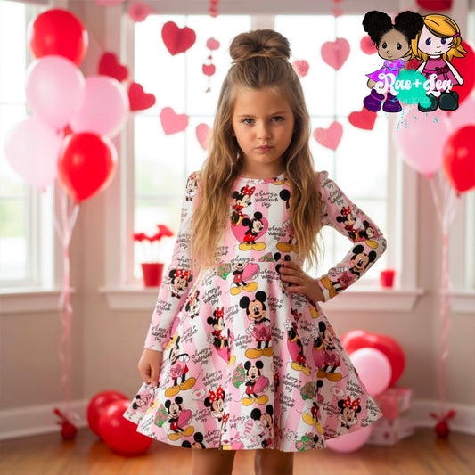Mickey and Minnie Happy Valentine Twirl Dress