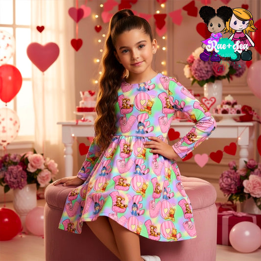 Winnie the Pooh Love Letter Valentine Twirl Dress