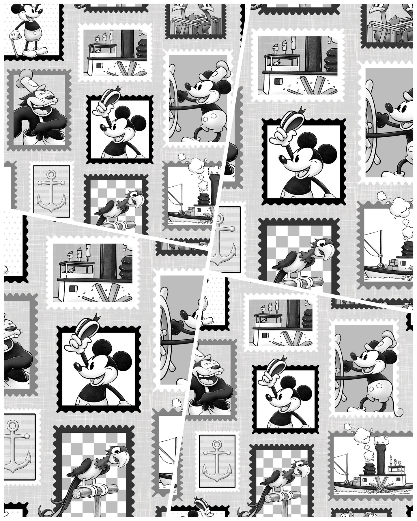 Steamboat Willie Grey Button Shirt