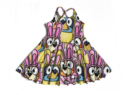 Easter Bunny Blue and Bing Dakota Dress