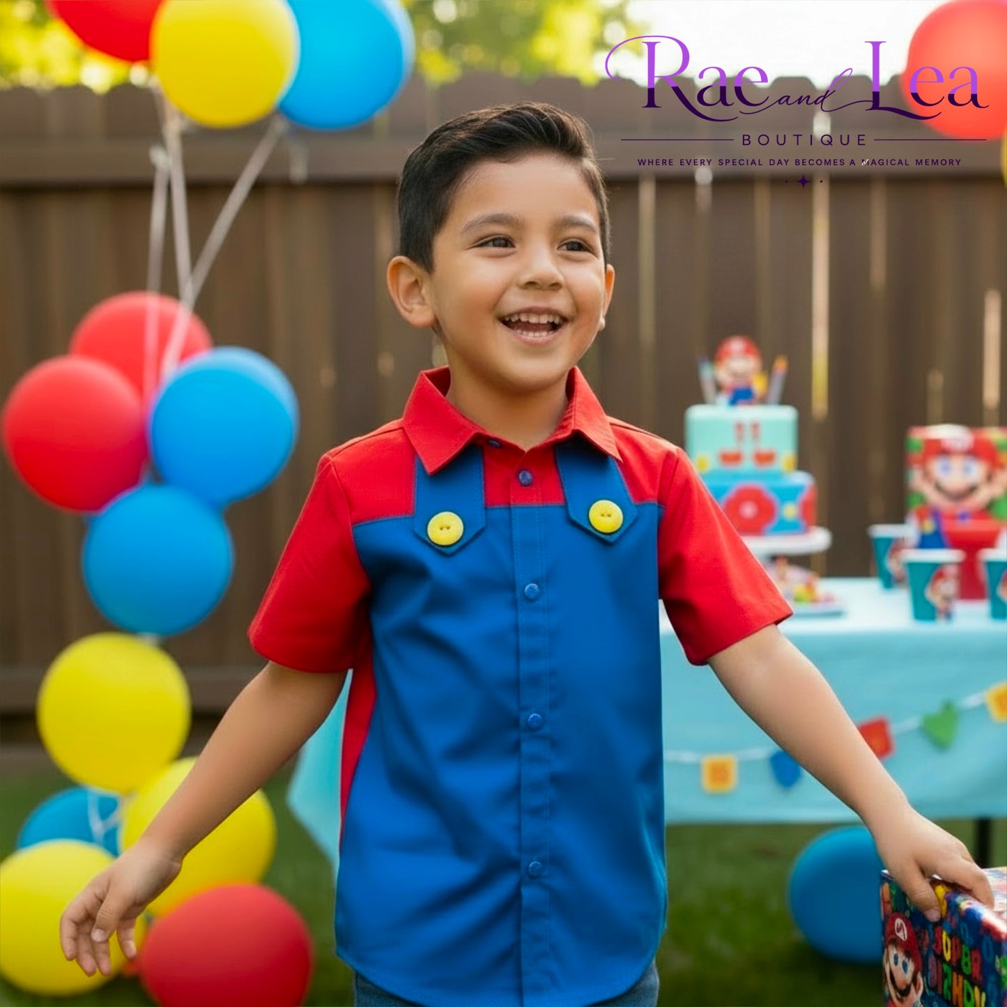 Mario Inspired Button Shirt