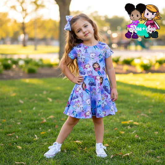 Gabby’s Dollhouse Watercolor Twirl Dress