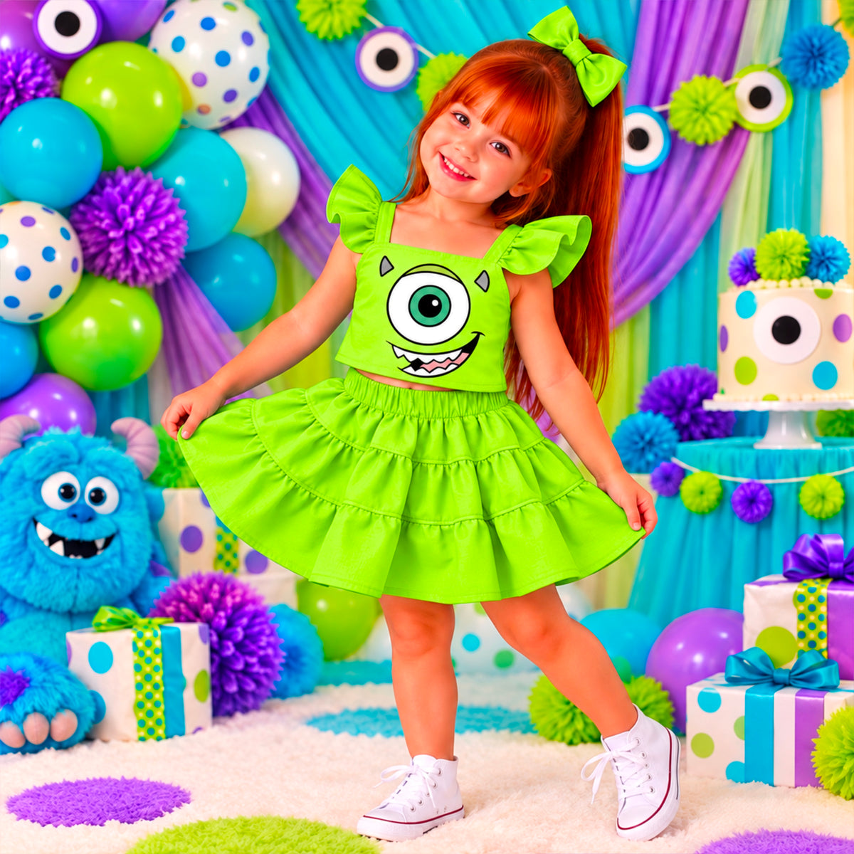 Mike Poppy Top and Skirt