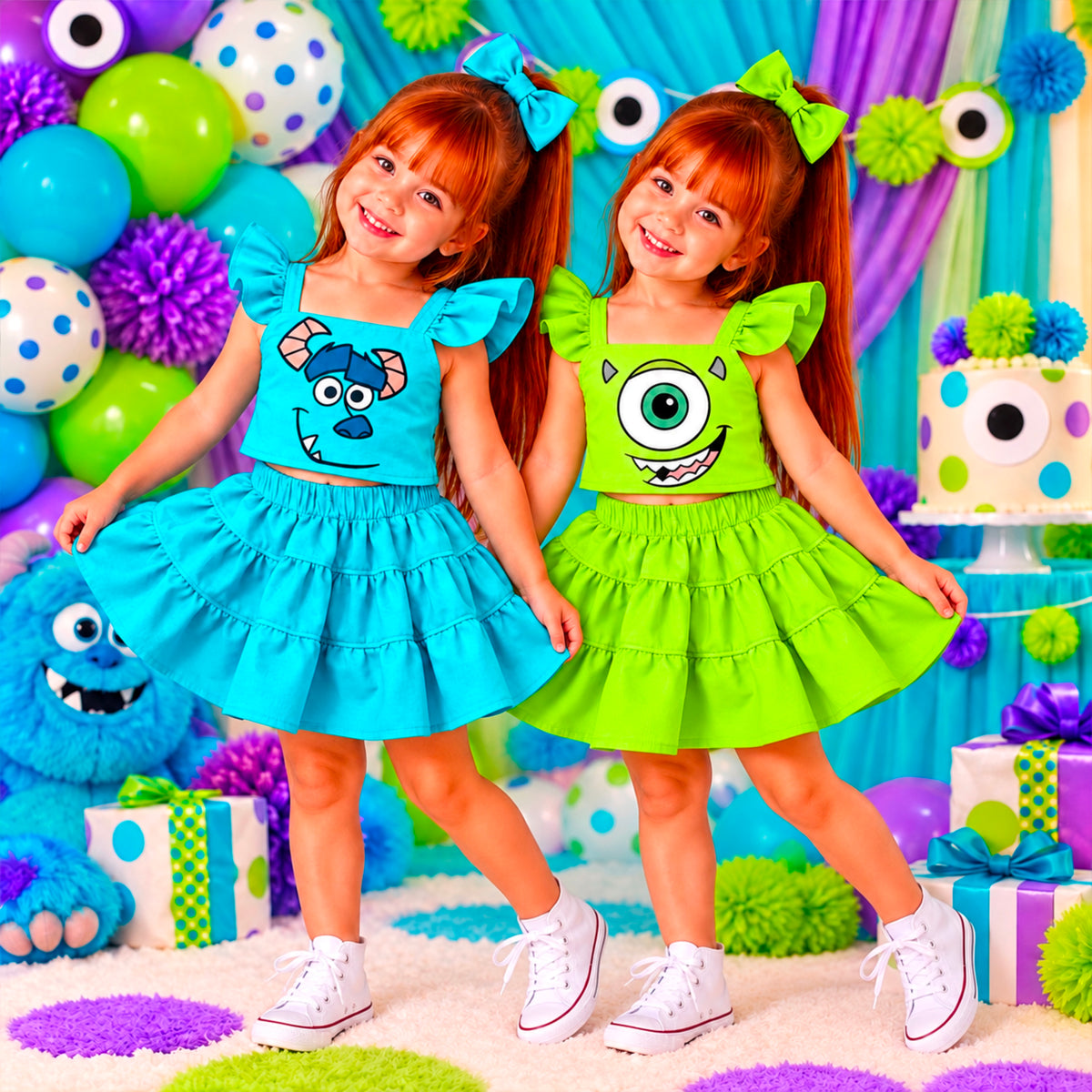 Mike Poppy Top and Skirt