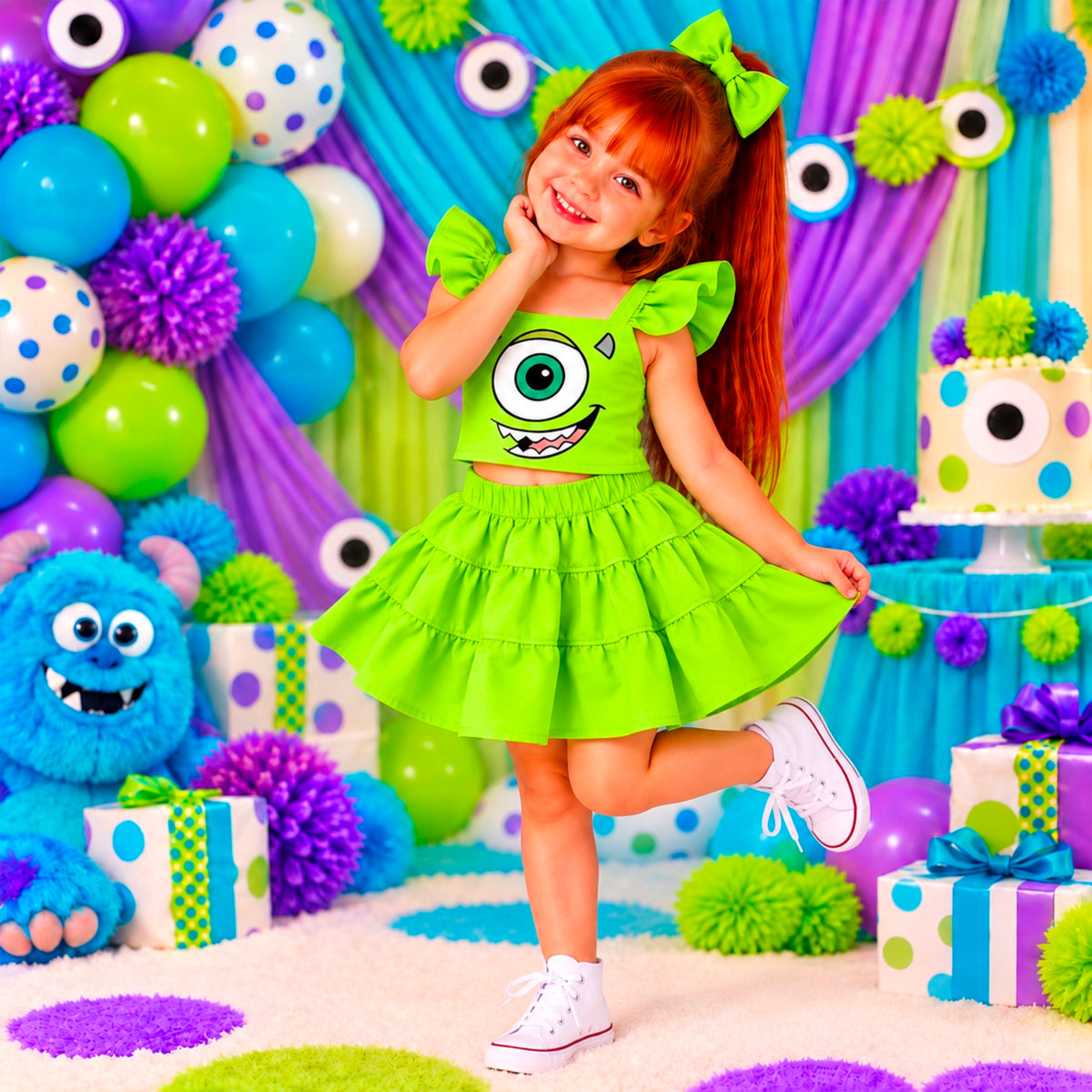Mike Poppy Top and Skirt