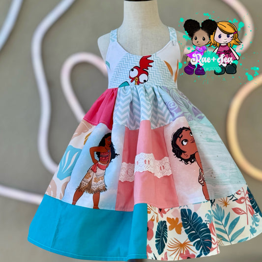 Moana Patchwork Hummingbird Dress