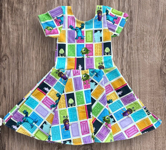 Monsters Inc Doors Twirl Dress