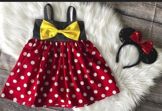 Classic Mouse Inspired  Bowknot Dress